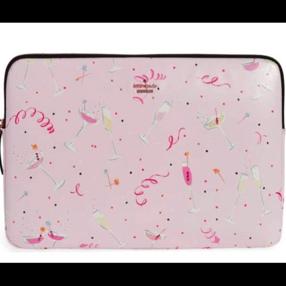Kate Spade NWOT champagne and confetti laptop case